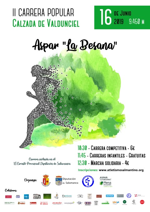 Apúntate a la Carrera Popular y Marcha Solidaria de Aspar “La Besana” para el próximo 16 de junio de 2019