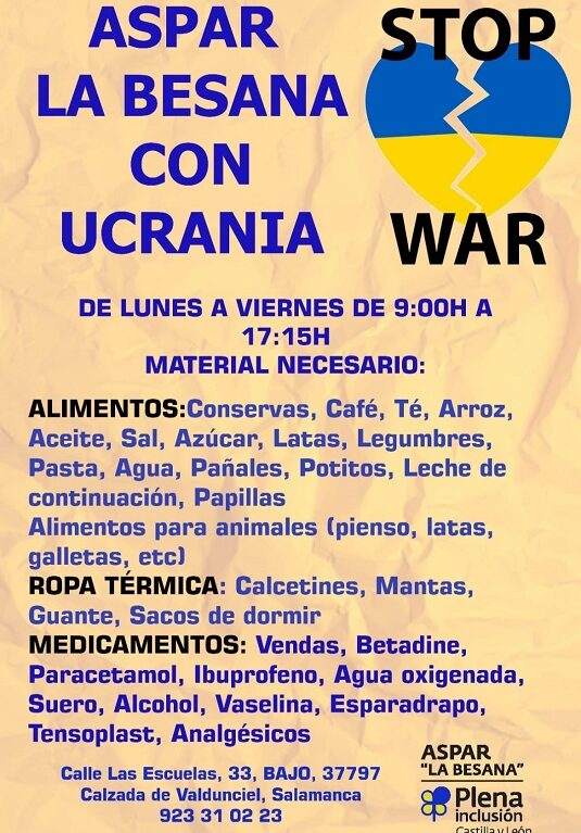 Aspar “La Besana” Solidaria con Ucrania