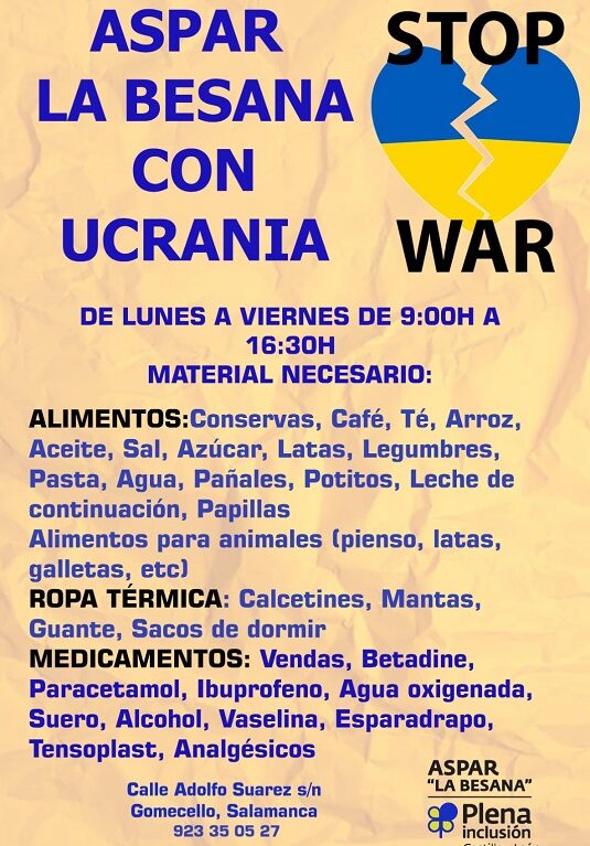 Aspar “La Besana” Solidaria con Ucrania